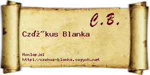 Czékus Blanka névjegykártya